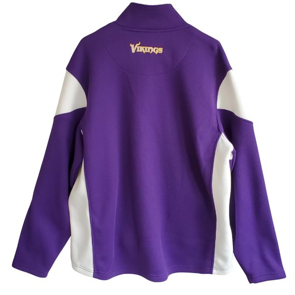 MINNESOTA VIKINGS Jacket Sweatshirt Full Zip Pockets Fleece Lined L/S Men's XL - Picture 3 of 9